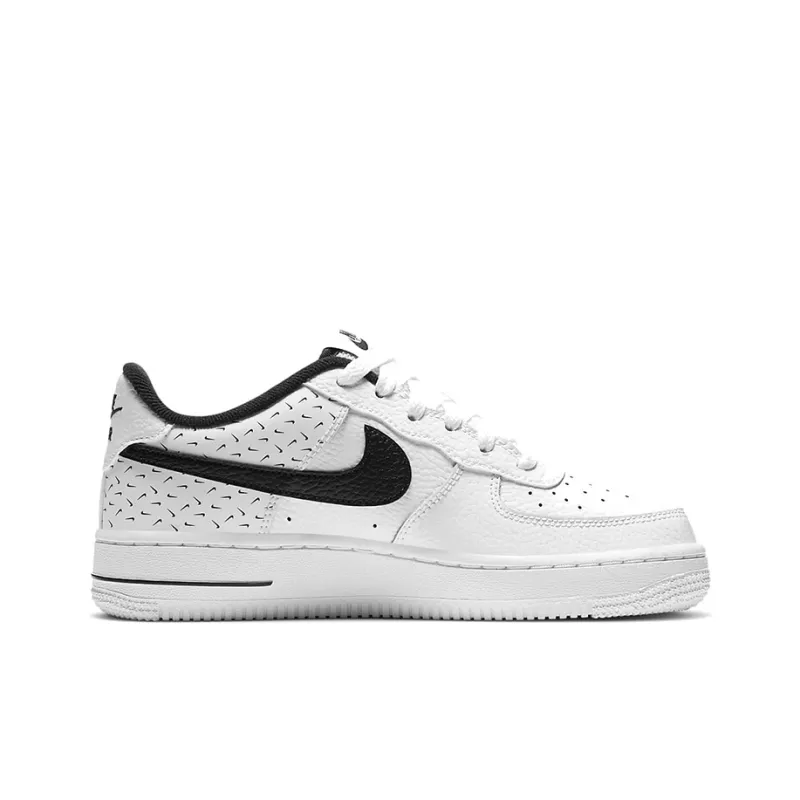 Nike Air Force 1 GS Anti Slip Wear Resistant Low Top Kids' Skateboarding Shoes Black White Teenagers-1