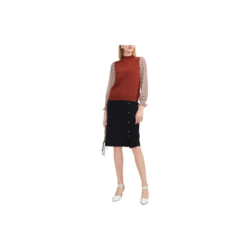 JZ. ANNAKRO Knitwear Women's Pattern Red Coffee-2