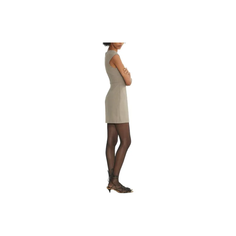 ARITZIA FW24 Wilfred Celeste Dress Short-Sleeved Dresses Women's Heather Nomad Taupe/Nomad Gray Umber-4