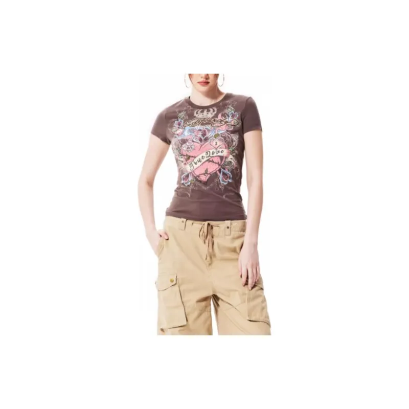 Ed Hardy T Shirts Women's Camel-4