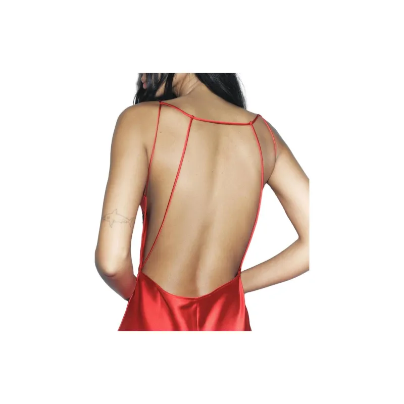 ZARA Slip Dresses Women's Bright Red-4