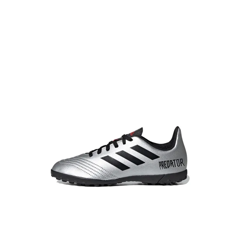 Adidas Predator19.4 Anti Slip Wear Resistant Low Top Kids' Soccer Shoes Silver Black Children Aged 3 7 Years Old-0