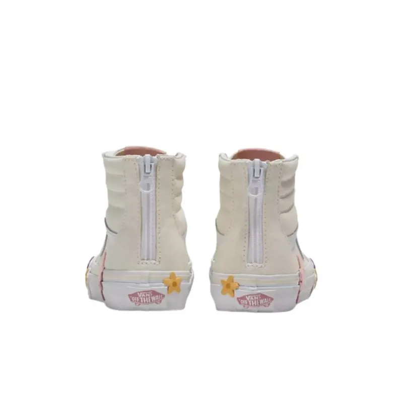 Vans Sk8-Hi Anti-Slip Wear-Resistant Low-Top Kids' Skateboarding Shoes White Kids'-3