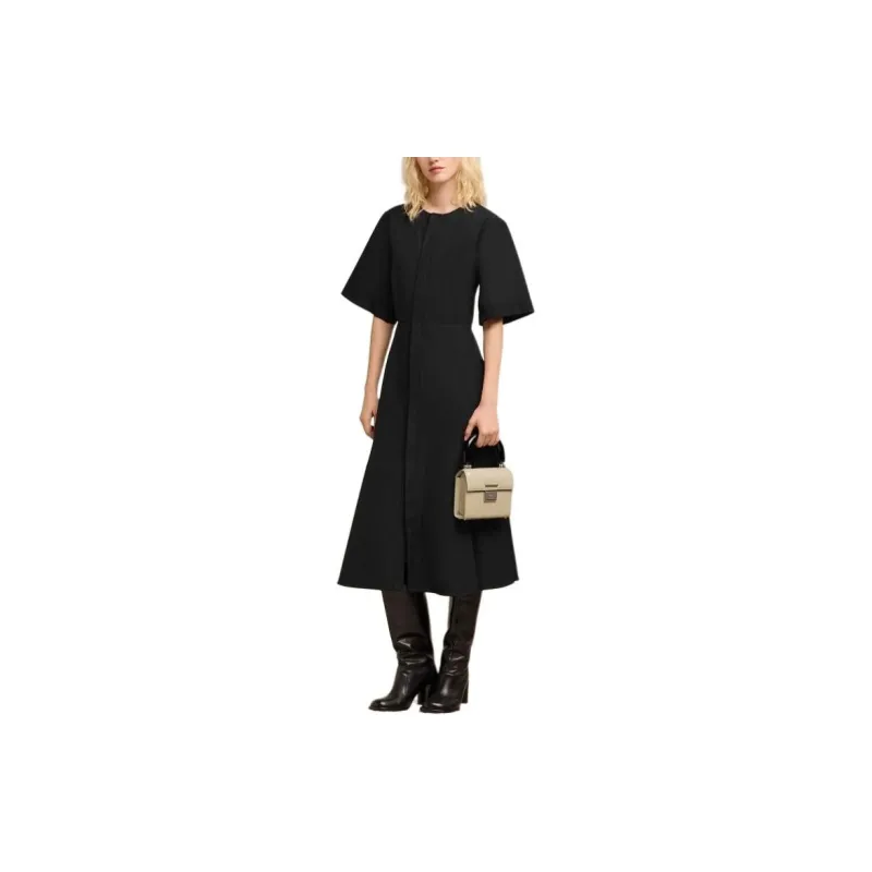 AMIPARIS Mid Sleeved Round Neck Midi Dress-2