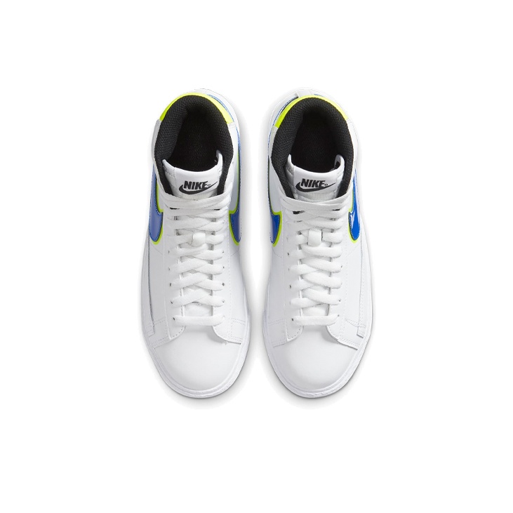 Nike Blazer Mid White/Racer Blue-Volt GS Shoe Size shops 4.5Y