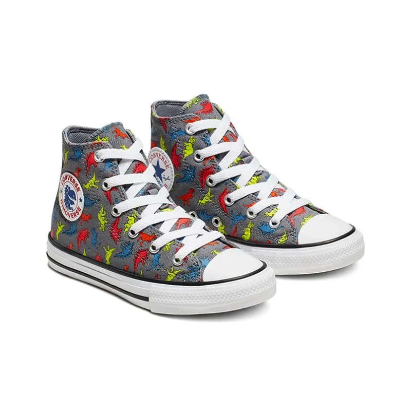 Converse Chuck Taylor All Star High Top Kids Canvas Shoes Cartoon Dinosaurs Teenagers-2
