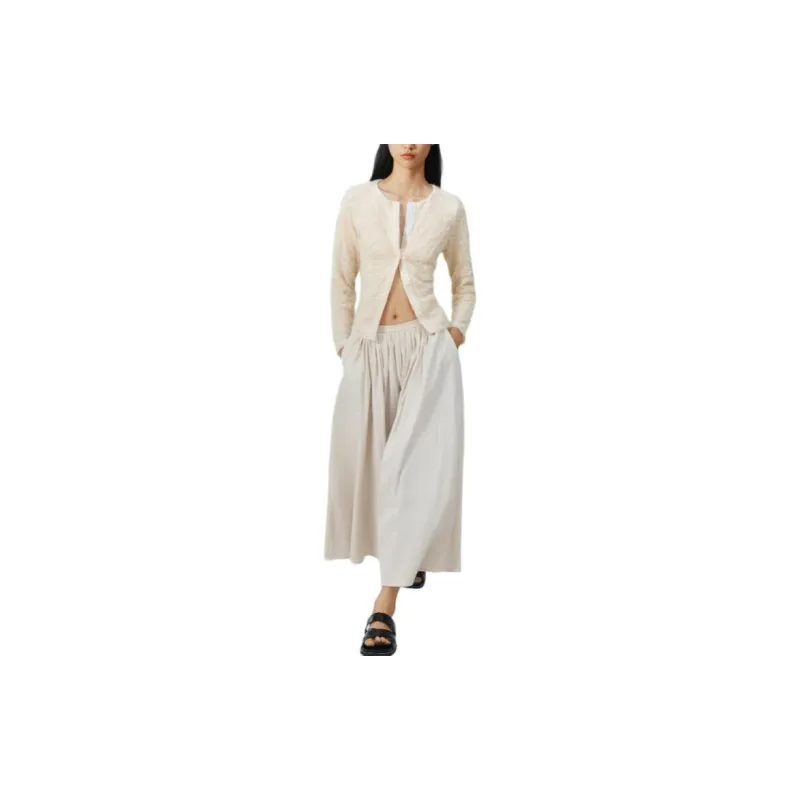 ZARA Casual Long Skirts Women's White-4