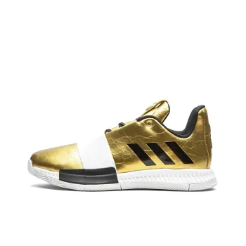 Adidas Harden Vol.3 J Low Top Performance Basketball Shoes Gold White Black Teenagers