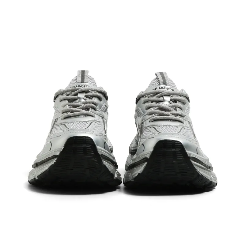 HUANQIU Height Increasing Wear Resistant Slip Resistant Low Top Chunky Sneakers Women's-3