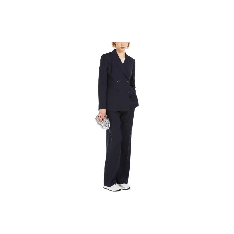 WEEKEND MaxMara Nervoso Collection Tailored Woollen Cloth Blazer Business Suit Women's Black-1