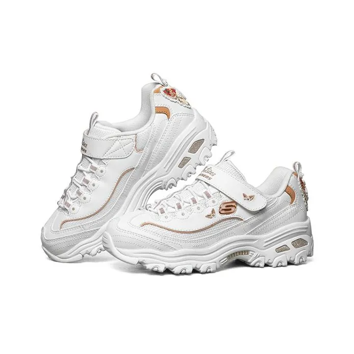 Skechers D'LITES Series Anti-Slip Wear-Resistant Kids Lifestyle Shoes Milk White Teenagers-2