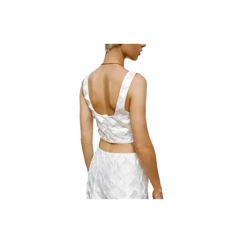 ZARA Tank Tops Women's White-3