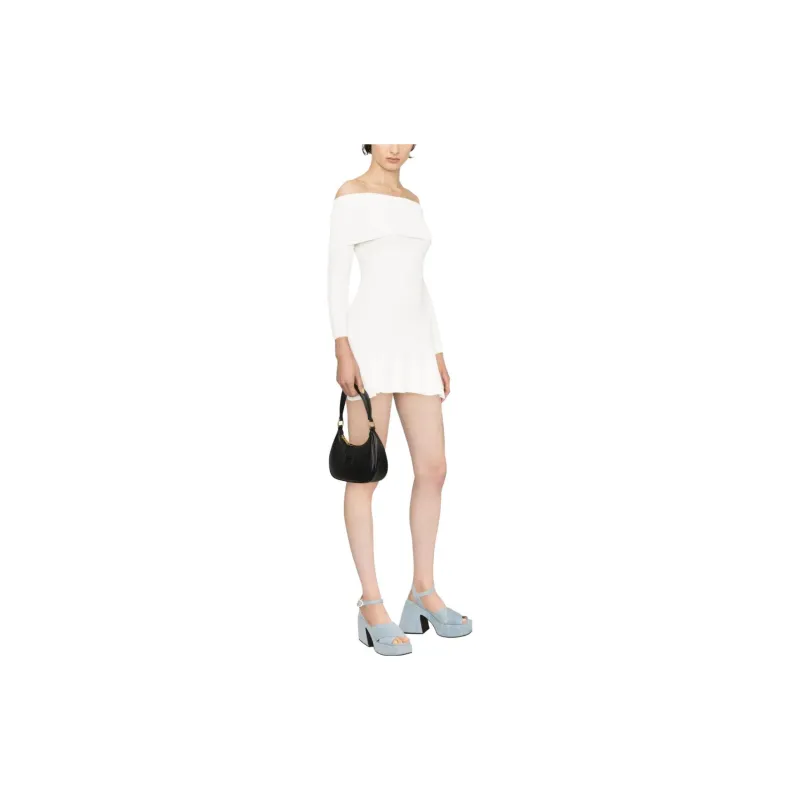 Self portrait Off shoulder Ribbed knit Minidress-2