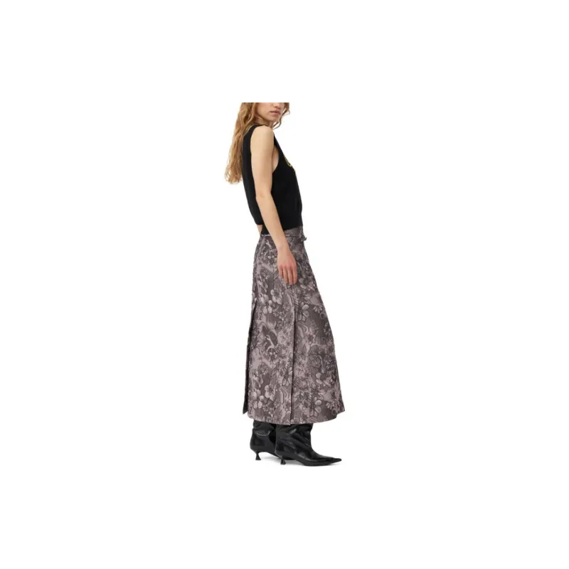 GANNI Casual Long Skirt Women's Purple-4