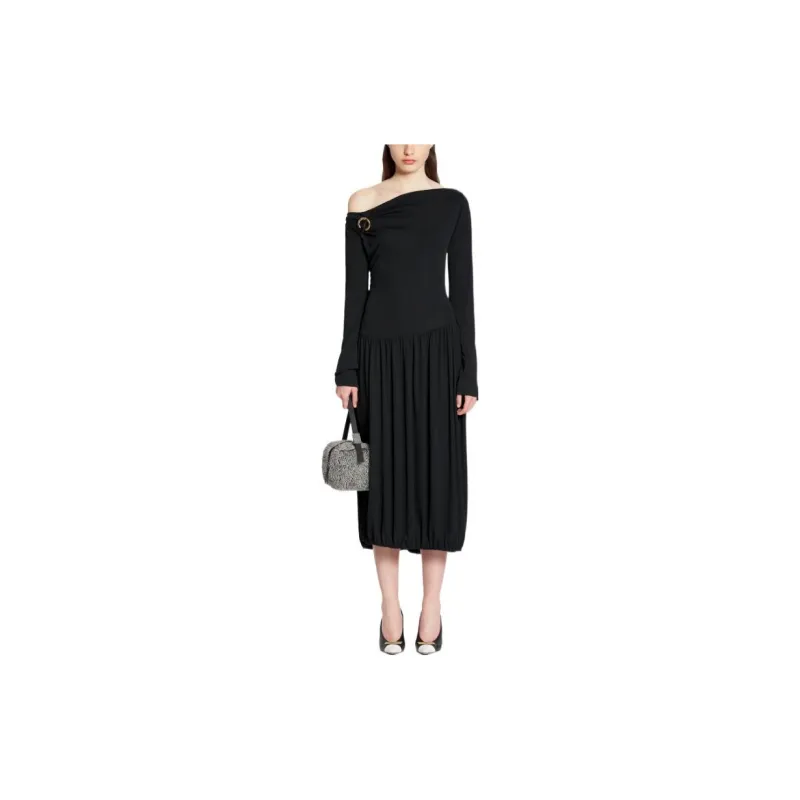 Lanvin Long sleeve Asymmetric Midi Dress-1