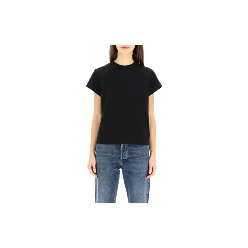 AGOLDE Bryce Shoulder Pads Cotton T-shirt-1