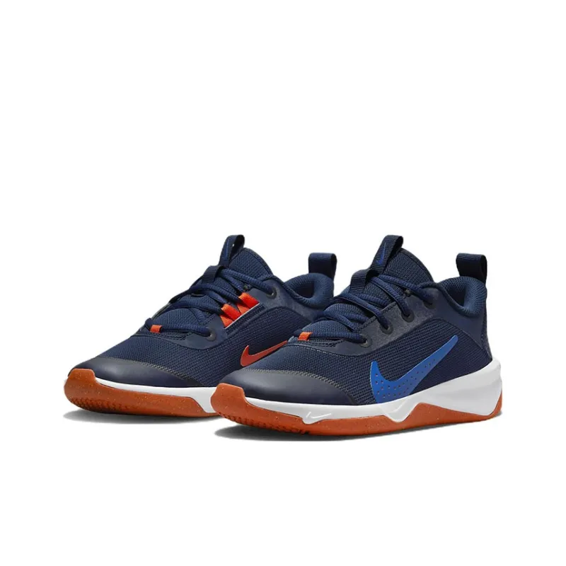 Nike Omni Multi-Court Cushioning Anti-Slip And Wear-Resistant Low-Top Kids Lifestyle Shoes Blue White Teenagers-2