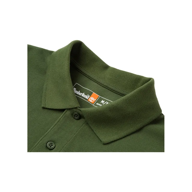 Timberland Polo Shirt Men's Black Forest Green-2