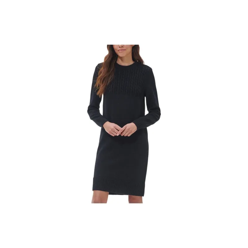 BARBOUR Stitch Guernsey Dress Long-Sleeved Dresses Women's Black-2