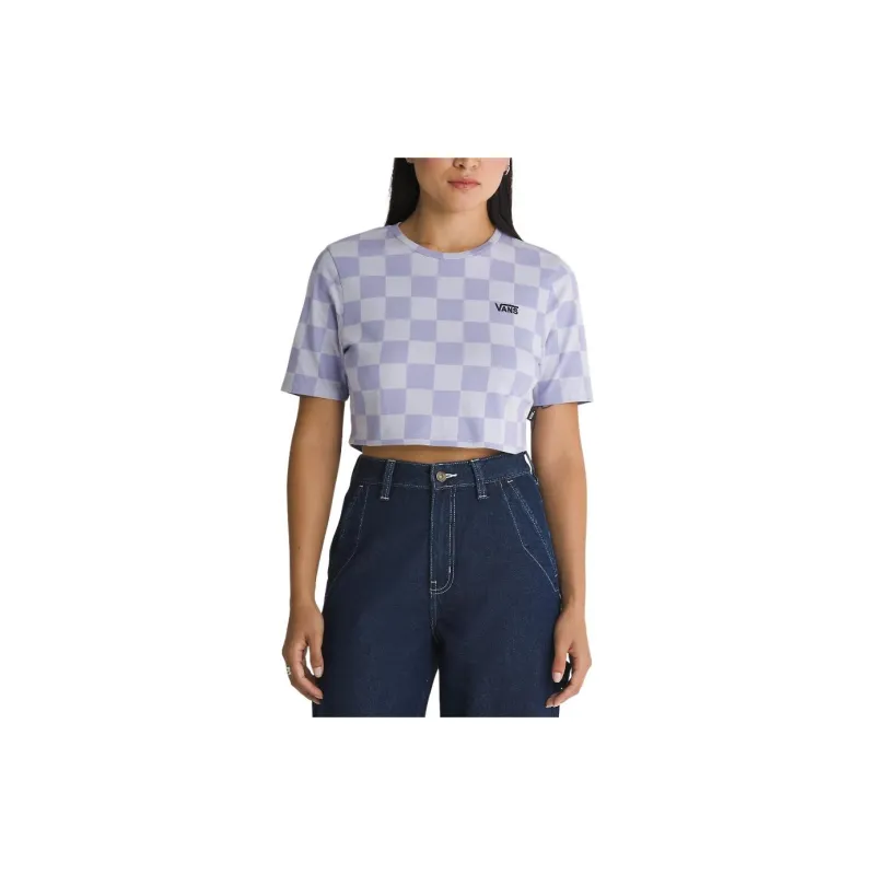 Vans Check T Shirt Women's Purple-1