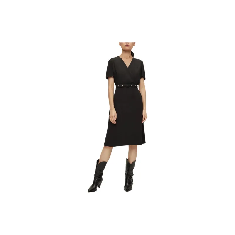 HUGO BOSS Short Sleeved Dresses Women's Black-1