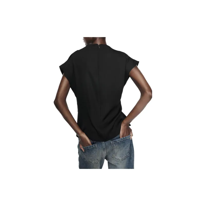 ZARA Chiffon Shirts Women's Black-4