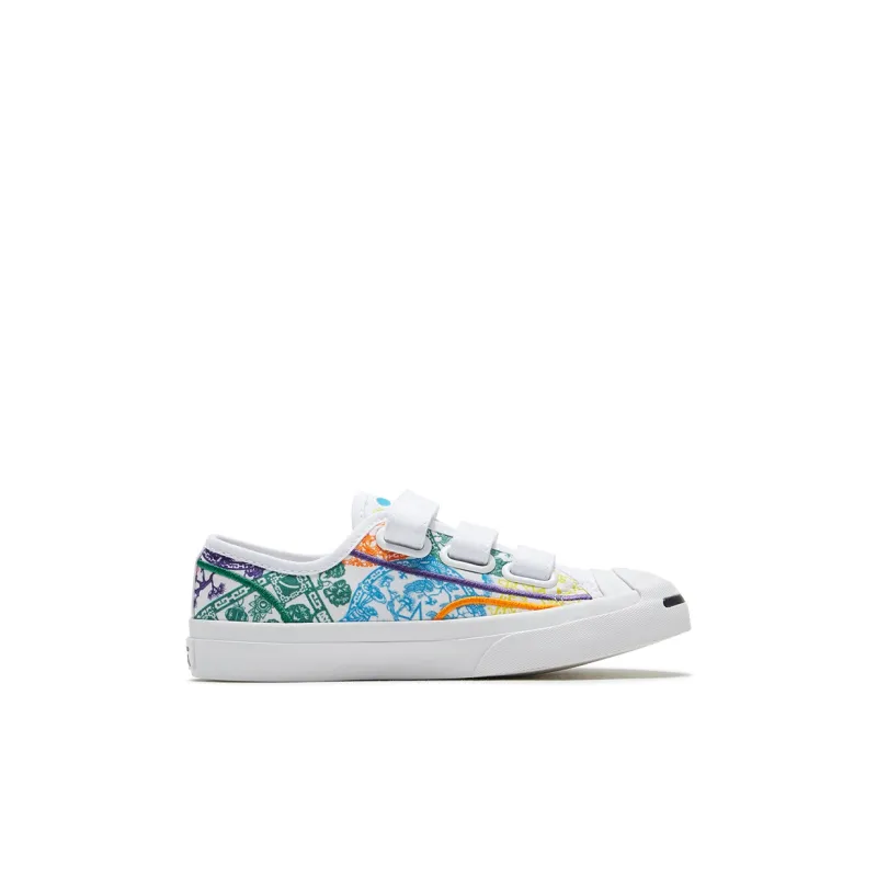Converse Jack Purcell 3V Non slip Lightweight Low Top Kids Canvas Shoes Chinese Year Children Aged 3 7 Years Old-1