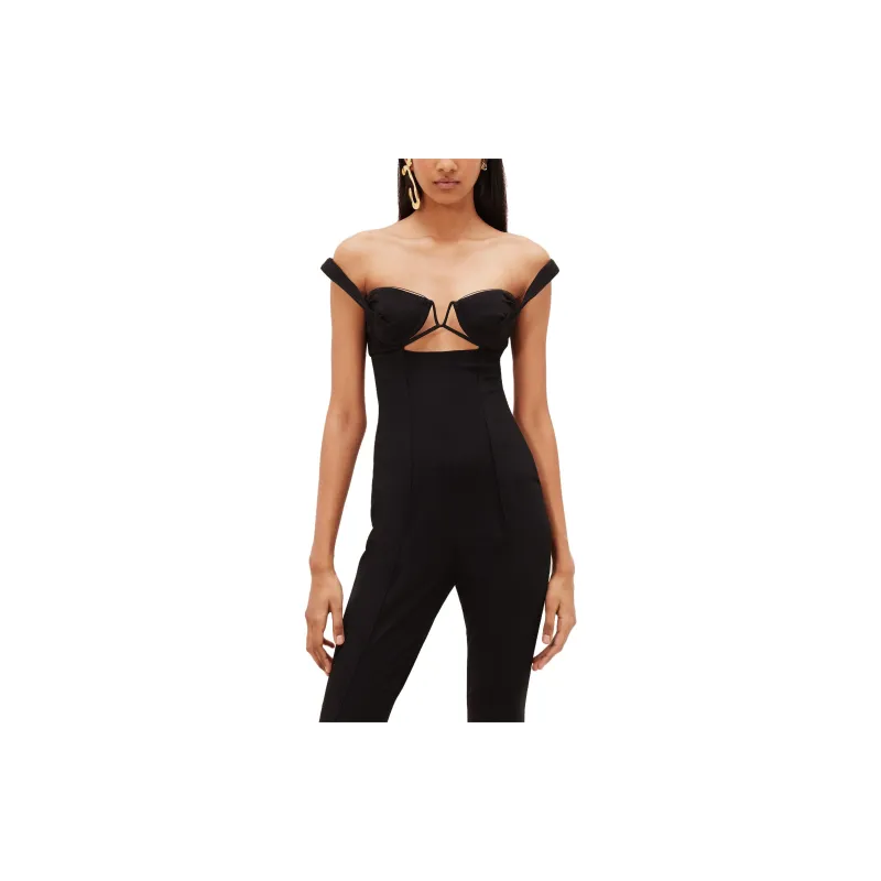 Jacquemus La Combinaison Bikini Fitted Jumpsuit Black-1