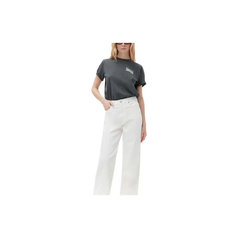 GANNI SS23 Drop Shoulder Sleeve T Shirt Women's Gray-2
