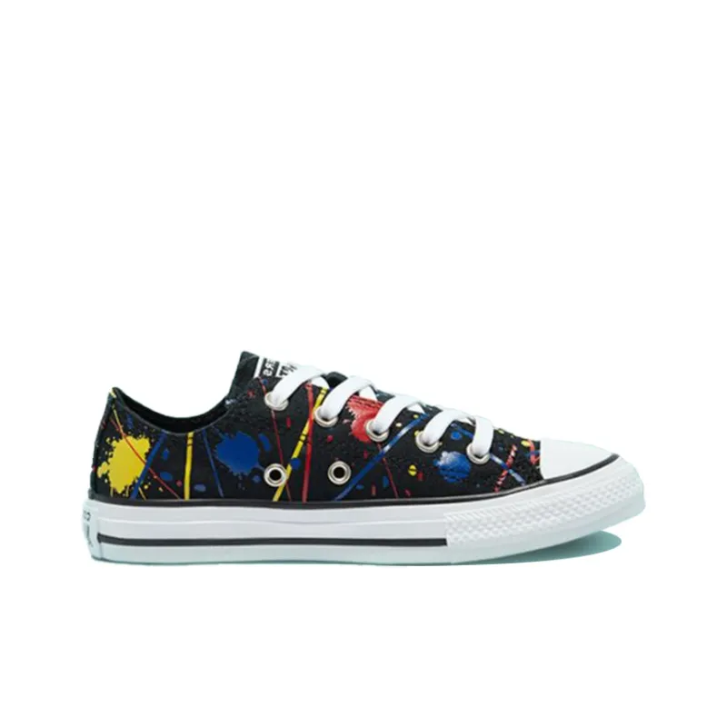 Converse Chuck Taylor All Star Low Top Canvas Shoes Black Yellow Multicolor Teenagers-1