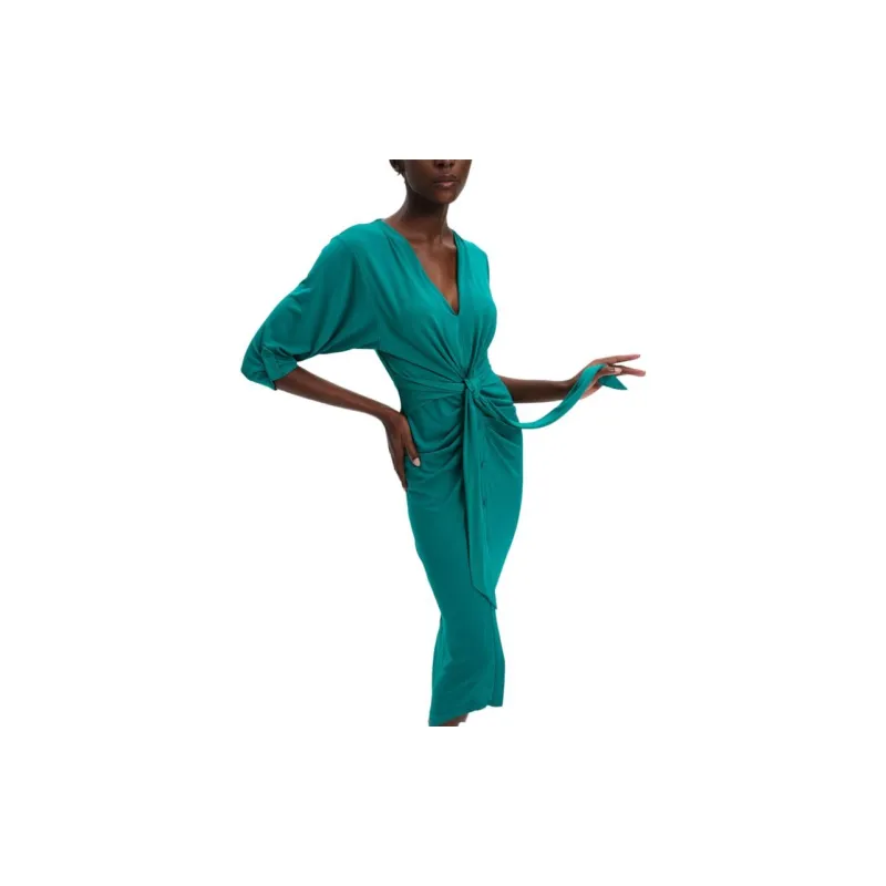 DVF Diane Von Furstenberg Long-Sleeved Dresses Women's Emerald Green-3