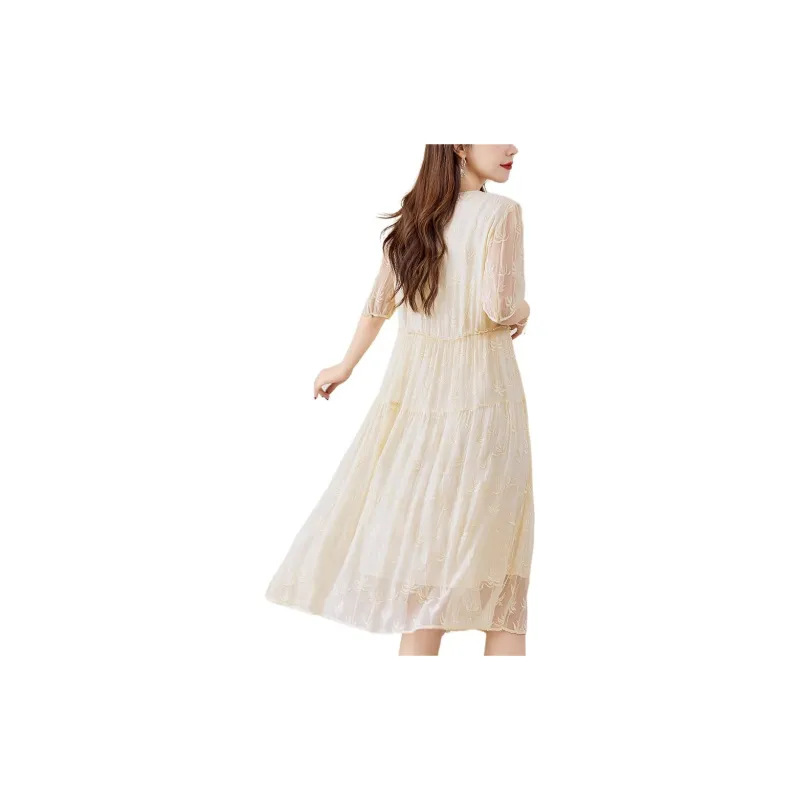 Ink Beauty Short Sleeved Dresses Women's Apricot-2