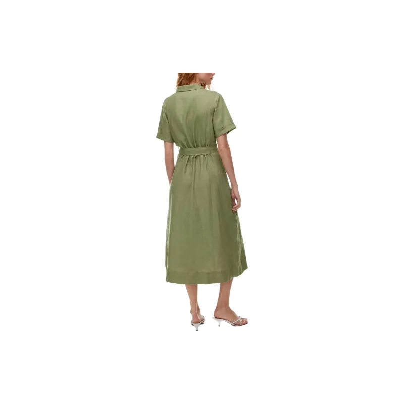 ARITZIA Wilfred Eleta Linen Maxi Dress Short-Sleeved Dresses Women's Bosana Green-3