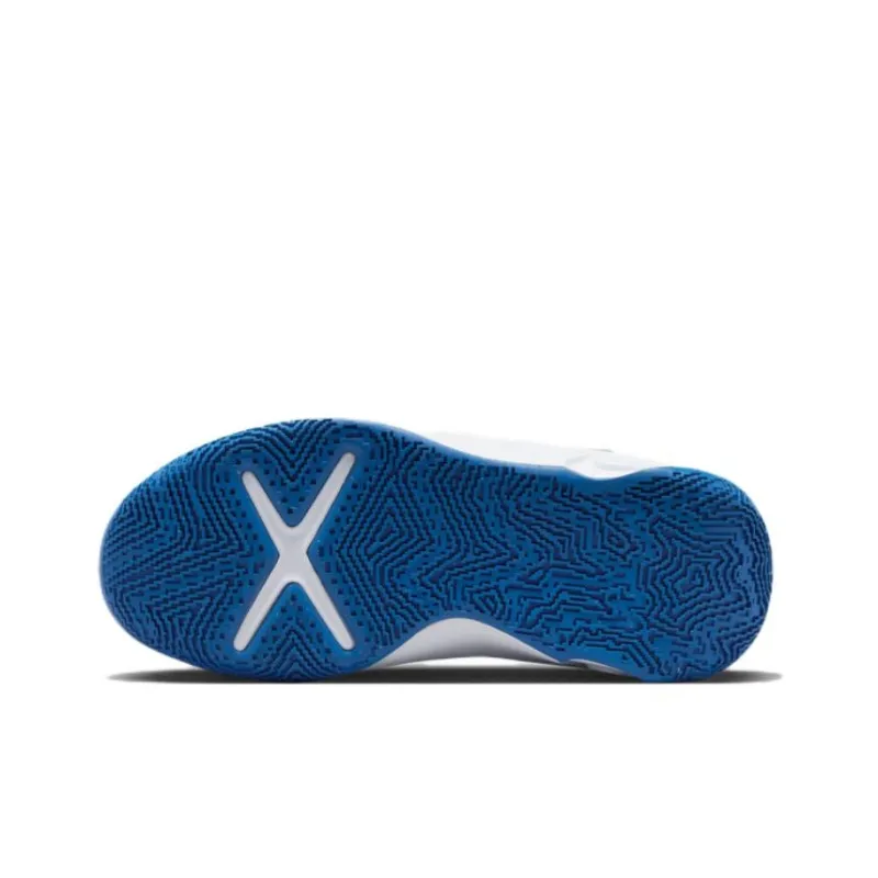 Nike Team Hustle D 10 Flyease Breathable Support Mid Top Children's Basketball Shoes White Blue Unisex-5