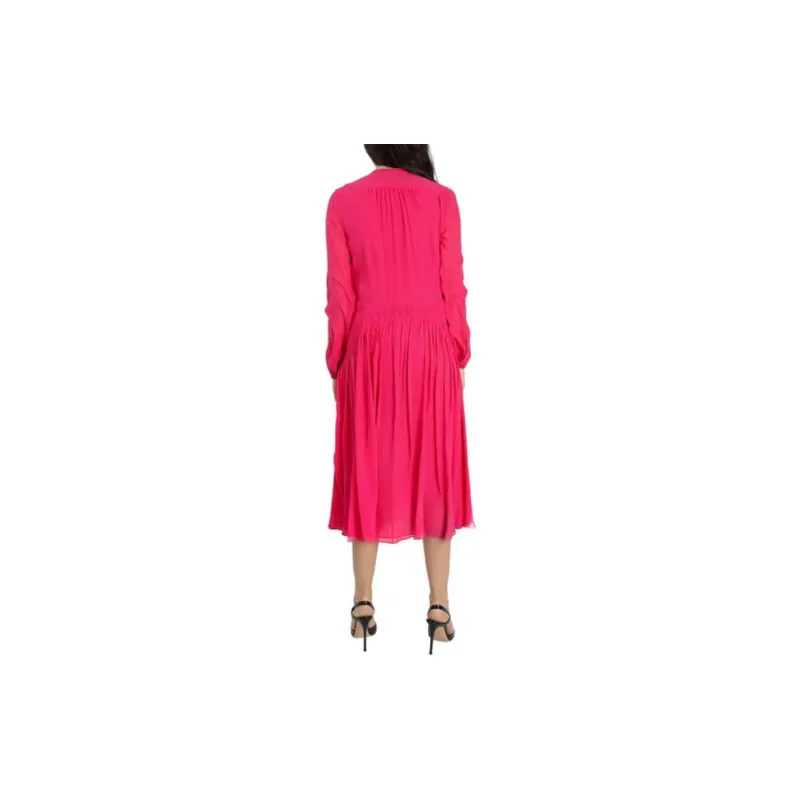 Burberry Long Sleeved Dress Women's Pink-4