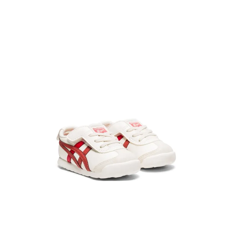 Onitsuka Tiger MEXICO 66 Anti-Slip Wear-Resistant Low-Top Toddler Shoes White Red Infant And Toddler-2