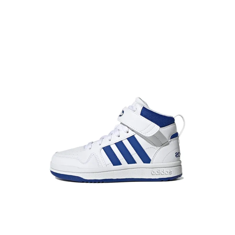 Adidas Neo Postmove Abrasion Resistant Mid Top Children's Basketball Shoes White Kids-0