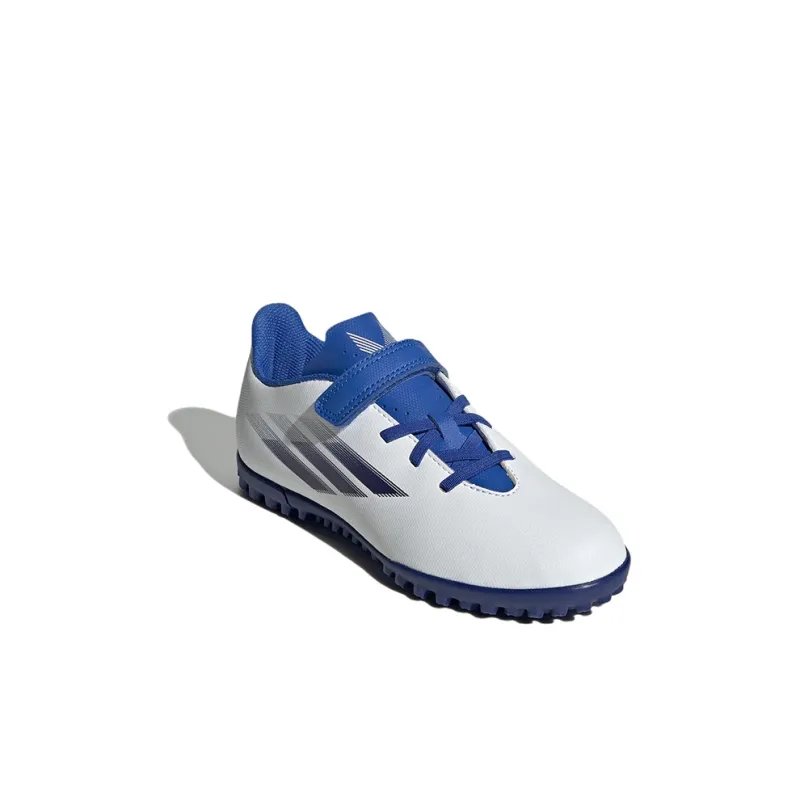 Adidas X Speedflow.4 Abrasion Resistant Low Top Kids' Soccer Shoes White Blue Kids'-2