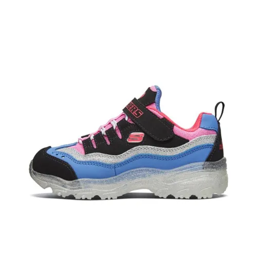 Skechers D'LITES Series Cushioning Anti-Slip And Wear-Resistant Kids Lifestyle Shoes Black Blue Purple Teenagers