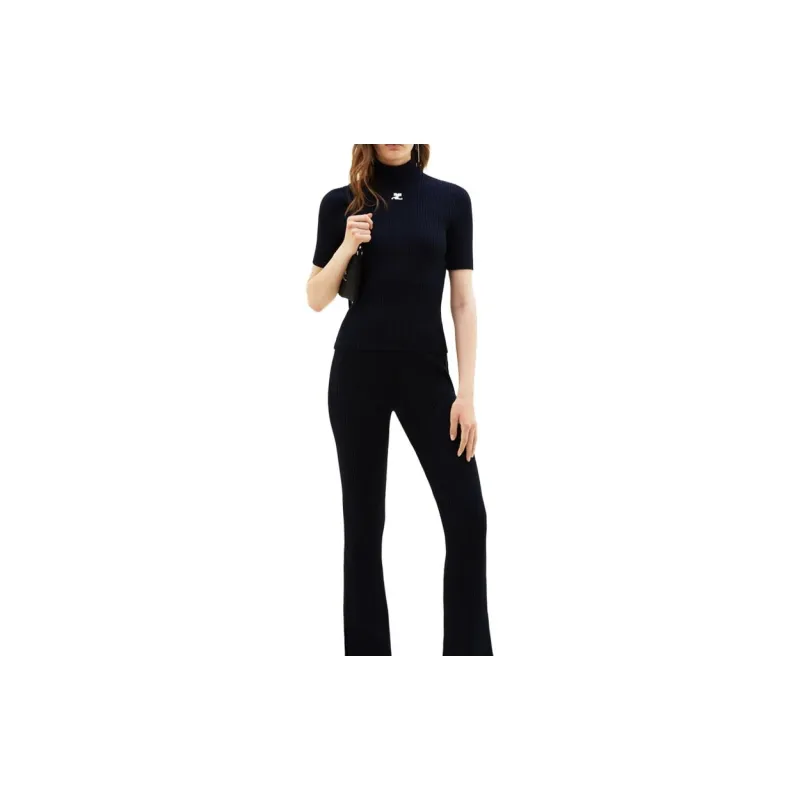 COURREGES Rib Knit Sweater 'Navy'-2