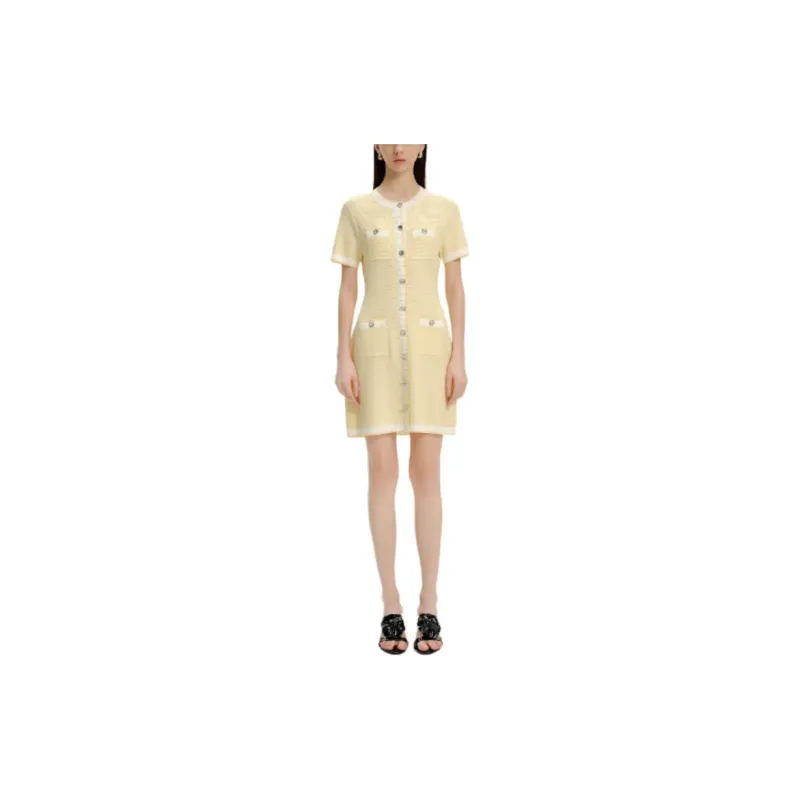 KARL LAGERFELD SS24 Short Sleeved Dress Women's Yellow-1