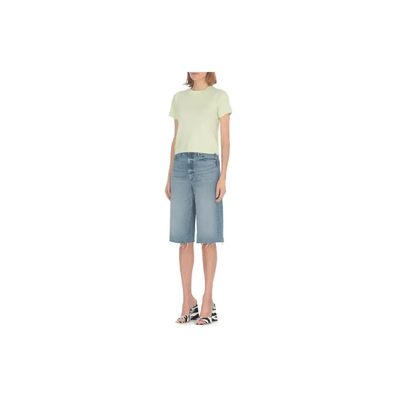 MOTHER High-rise Raw-cut Denim Shorts-3