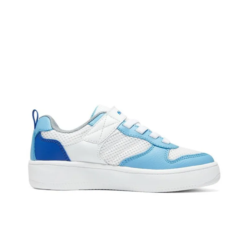 Skechers Sport Court 92 Low Top Kids' Skateboarding Shoes White Blue Teenagers-1