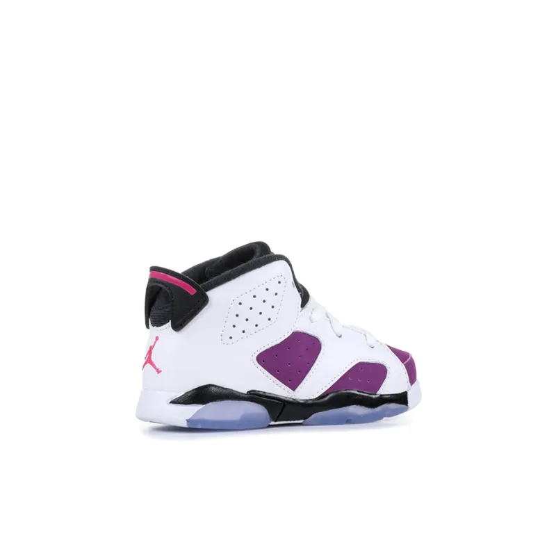 Jordan Air Jordan 6 Slip-Resistant Cushioning Mid-Top Toddler Shoes White Purple Infant And Toddler-2