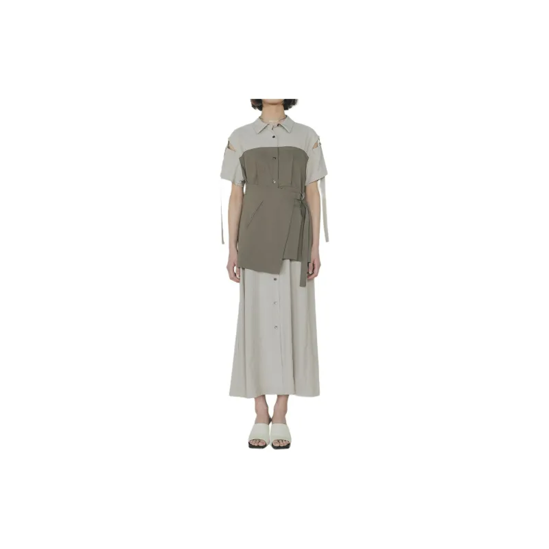 PUBLIC TOKYO Short-Sleeved Dresses Women's Light Brown-4