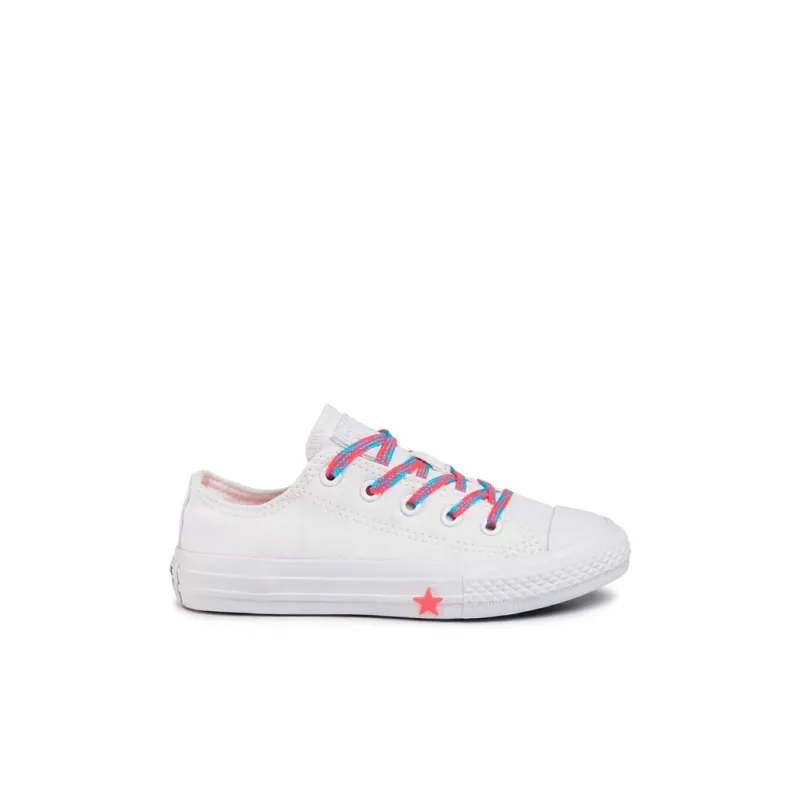 Converse All Star Series Low-Top Skateboard Shoes White Children Aged 3-7 Years Old-1
