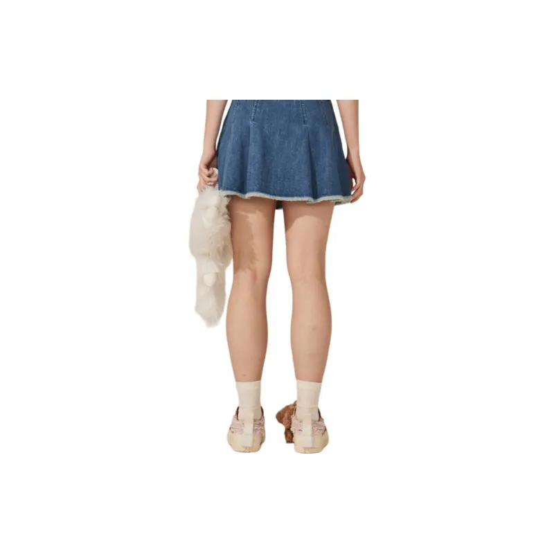 TSMLXLT Denim Short Skirts Women's Light Denim Blue-3