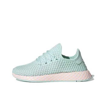 Adidas Originals Deerupt Runner J Breathable Low Top Kids' Running Shoes Green White Teenagers
