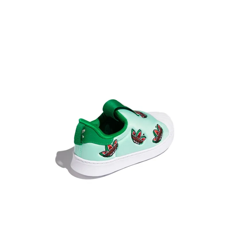 Adidas Originals Superstar Series 360 I Low Top Skateboard Shoes Green White Infant And Toddler-3