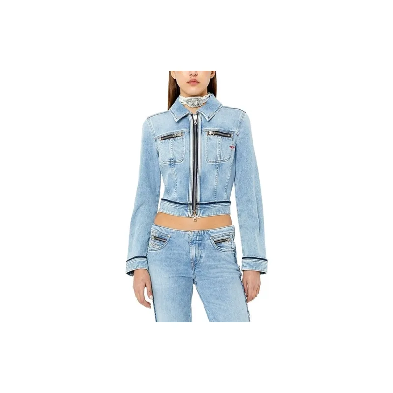 DIESEL De-Slimmy-Re Cropped Denim Jacket-2